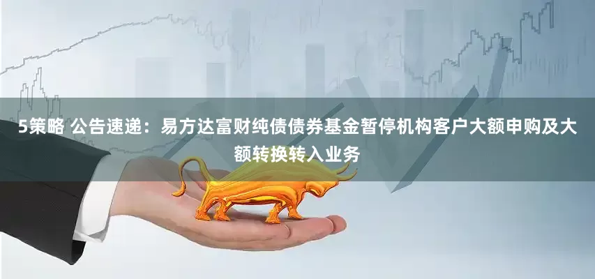 5策略 公告速递：易方达富财纯债债券基金暂停机构客户大额申购及大额转换转入业务